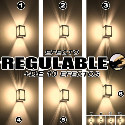 Aplique Pared Exterior 10 Efectos Rayos X Luz Tortuga P/ Led