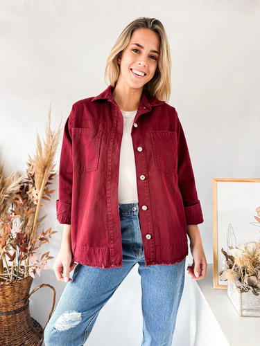 Camisaco Lulyna Mujer Camisa Gabardina Oversize