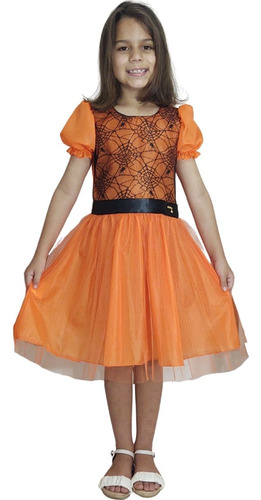 Vestido Infantil Bruxinha Halloween Fantasia