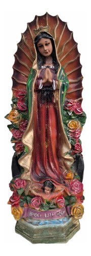 Virgen De Guadalupe 75 Cm Resina Ojitos De Cristal 