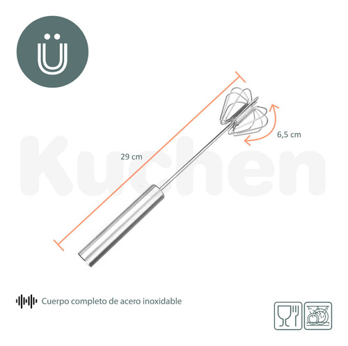 Batidor Semiautomatico Mezclador Acero Inoxidable