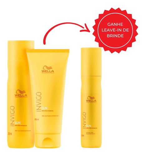  Wella Kit Invigo Sun Shampoo+cond+ Brinde