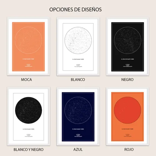 Cuadro Personalizado Mapa Estelar 42x60 Cm