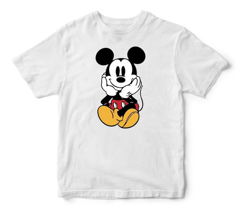 Polera Estampada Mickey Sentado 100% Algodon Niño/niña