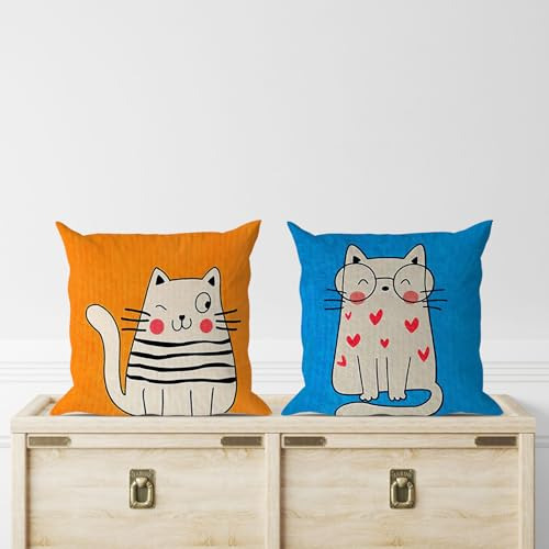 Fundas De Almohada 45 X 45 Cm Gato Mirando Fijamente