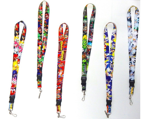 Lanyard Cinta Porta Credencial Mario Bros Crash Bandicoot