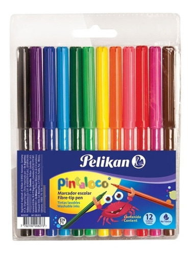 Marcador Pelikan Pintaloco X12 Colores Planeta Juguete !