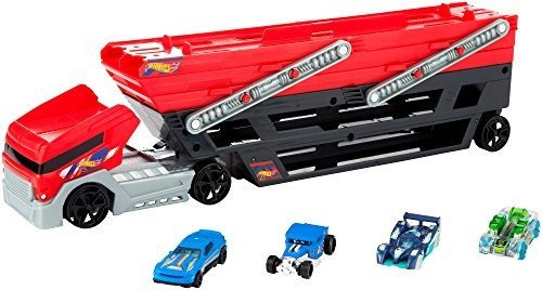 Hot Wheel Mega Hauler Y 4 Cars Juego