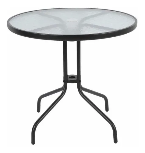 comprar Mesa De Jardin Redonda Con Vidrio Templado Mesa De Balcón 80