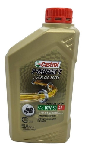 Aceite Castrol Power 1 10w50 4t 100% Sintetico Racing Fas **