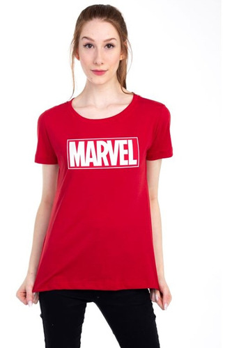 Camiseta Baby Look Marvel Logo P/m/g Clube Comix 11670