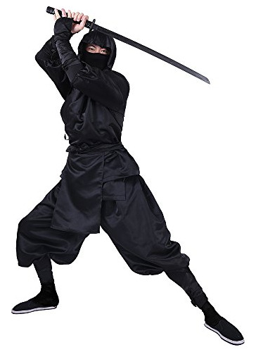 Cosplayfm Mens Black Ninja Disfraz De Halloween