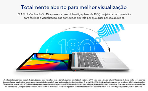 Notebook Asus Vivobook Go E1504GA Intel Core I3 N305 4Gb Ram 256Gb Ssd Linux Keepos Tela 15,6 Fhd Silver - Nj447 - Excelente (Recondicionado)