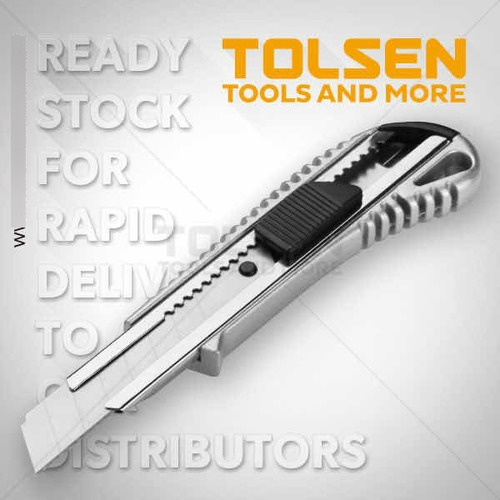 Imagen 2 de 7 de Cutter Aluminio Boton De Empuje Y Bloqueo 18 Mm Tolsen 30002