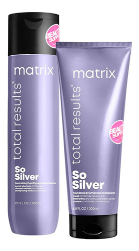 Combo De Shampoo Silver Y Mascara So Silver De Matrix