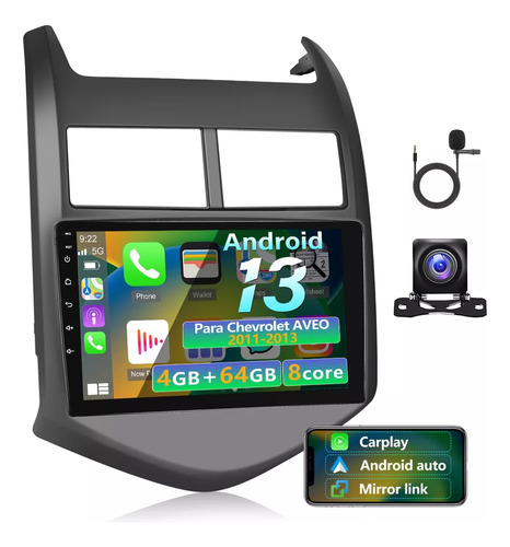 9'' Autoestéreo 4+64g Carplay Para Chevrolet Aveo 2011-2013