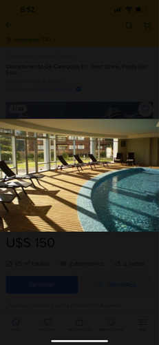Depto Venta Ocean Drive 2 Dorm 2 Baños C/cochera