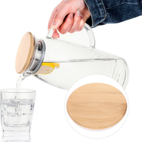 Jarra De Agua De Bambú De Acero Inoxidable Con Tapa De Jarra