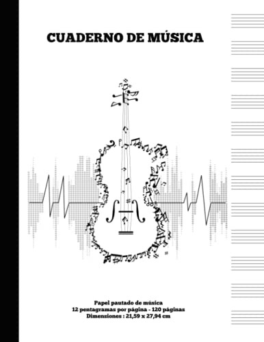 Cuaderno De Musica: Cuaderno De Pentagramas - Papel Pautado