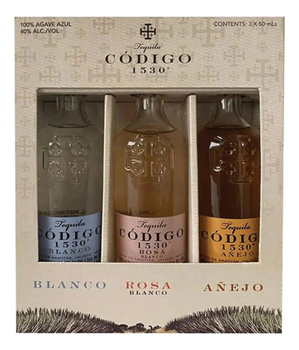 Pack De 12 Tequila Codigo 1530 3 Minis De 50 Ml