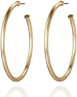 Aretes Clásicos De Argolla Abierta Tubular En Oro Y Plat Rsm