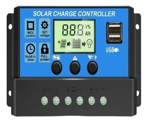 Controlador De Carga Solar 30a 12 Y 24 V Usb 5v Lcd