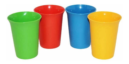 4 Vaso Campana 7 Onza Color Azul Amarillo Verde Rojo