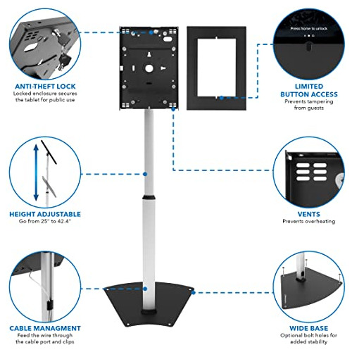 Soporte De Suelo Quiosco Antirrobo Tablet Compatible Ip...