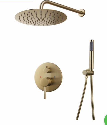 Set Regadera Monomando Dorada Marca Kand Combo Sahara 25d