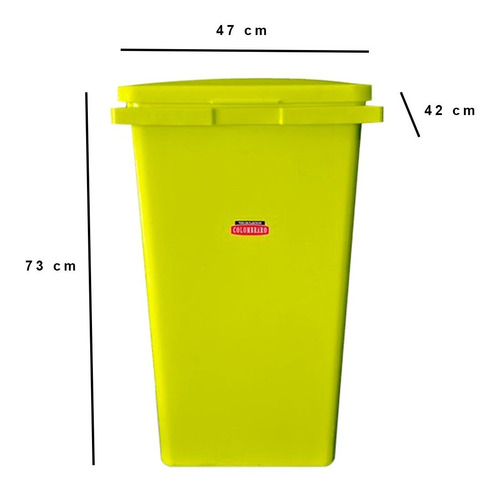 Imagen 2 de 10 de Tacho De Basura Adosable Tapa Plana 100 Lts Cts - Colombraro