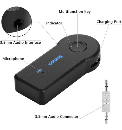 Receptor Audio Bluetooth Aux Spotify Musica Auto Con Bateria