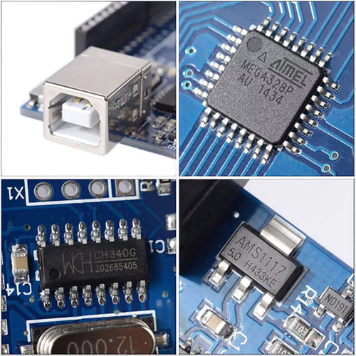3 Placas Atmega328p Ch340 Compatíveis Com Arduino Uno R3