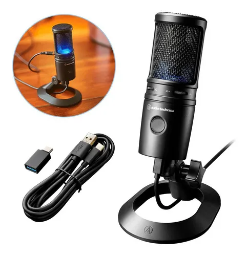 Microfone Condensador Audio Technica At2020usb-x C/ Suporte Cor P...