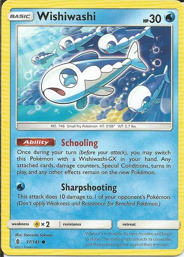 Wishiwashi 37-145 Ingles Carta Pokemon Tcg Sheldortoys