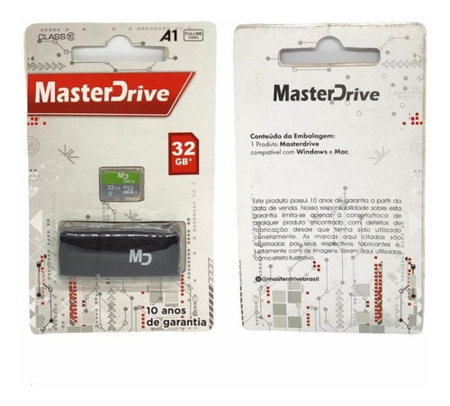 Cartão De Memória 32gb Com Adaptador Usb Masterdrive