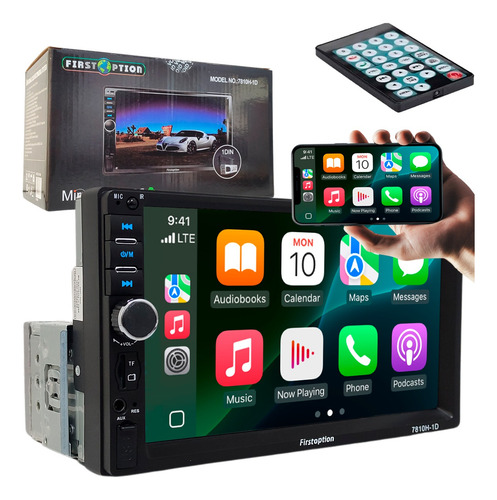 Central Multimídia First 7810h 1 Din Espelhamento Bt Usb Sd
