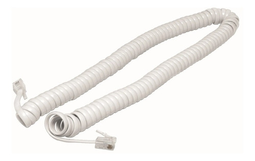 Cable De Teléfono Espiral Blanco 2.10m Fulgore Fu0650