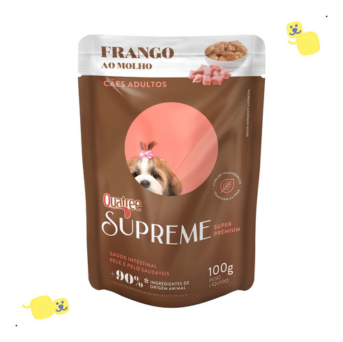 Quatree Supreme Sachê Cão Adulto Frango 18 Unidades De 100g