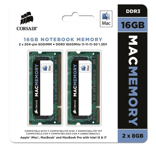 Memoria 16gb 2x8gb 1600mhz Mac Corsair