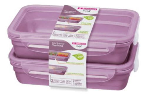 Conjunto Kit 2 Potes Marmita Açai Hermético 730/820ml