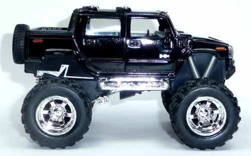 2008 Hummer H2 1:32 Kinsmart 3 Colores A Color Negro Llantas Grandes
