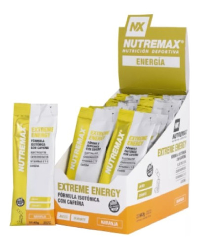 Extreme Energy Nutremax Isotónico Cafeína Caja X 20 Sobres 