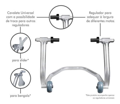 Imagem 7 de 10 de Cavalete Universal Traseiro Moto Falcon Cb 500x Nc 750x