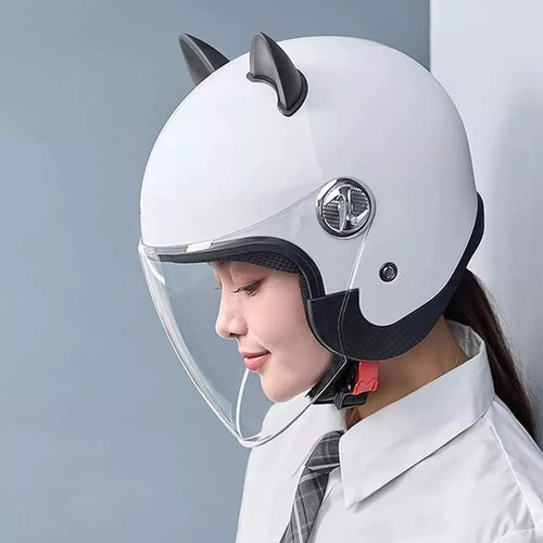 Capacete De Motocicleta Com Orelhas De Gato Para Homens E