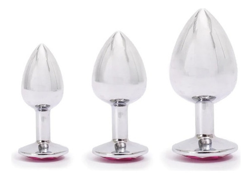 Platanomelón - Kit 3 Plugs Anales Metálicos Pimpampum Color Rosa