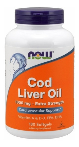 Aceite de hígado de bacalao 1000 mg 180 cápsulas - Now Foods USA