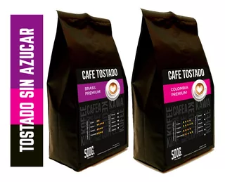 Pack 2 Café X 500 Grs Colombia Premium + Brasil Gourmet R324