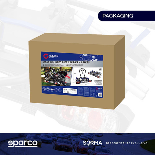 Imagen 10 de 12 de Porta Bicicletas Autos Sparco Para 3 Bicis Plegable