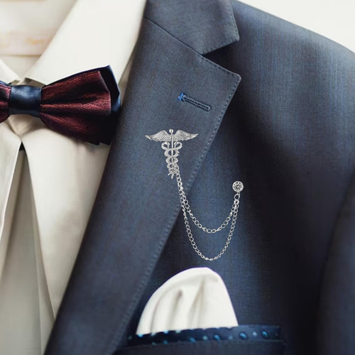 Broche De De Ángel, Broche De Traje Con Cadena, Broche Para