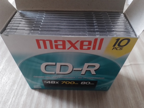 Cdr Maxell 48x 10 Unidades No Pack E Com Caixas Acrilicas